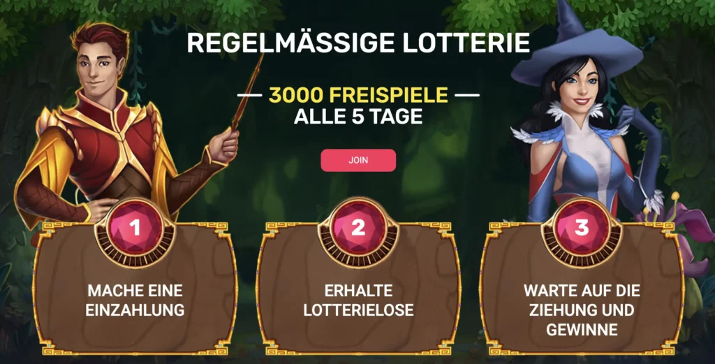 Regelmässige Lotterie im Woocasino
